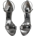 Dolce & Gabbana Silver KEIRA Heels Ankle Strap Sandals Shoes LA12033-39