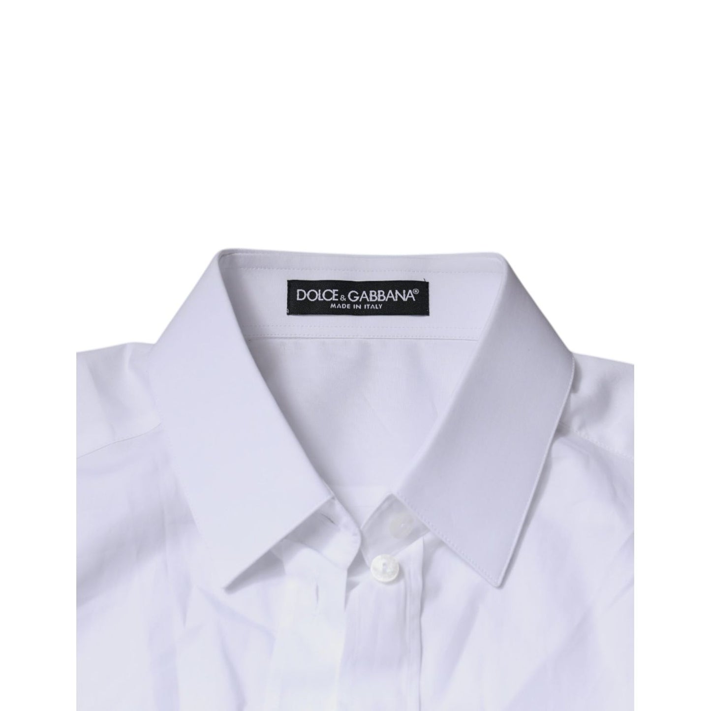 Dolce & Gabbana White Cotton Collared Long Sleeves Shirt Top Dolce & Gabbana