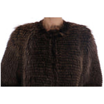 Dolce & Gabbana Brown Raccoon Fur Coat Jacket JKT1125-1