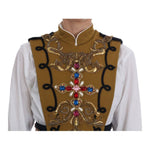 Dolce & Gabbana Yellow Crystal Cross Vest Jacket TSH1766-1