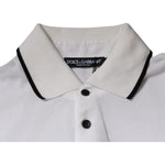 Dolce & Gabbana Off White Crown Cotton Collared Polo T-shirt TSH87426-44