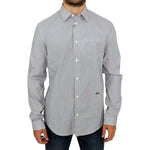 GF Ferre Chic Gray Striped Cotton Casual Shirt GF Ferre Dark Gray