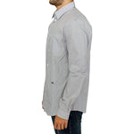 GF Ferre Chic Gray Striped Cotton Casual Shirt GF Ferre Dark Gray