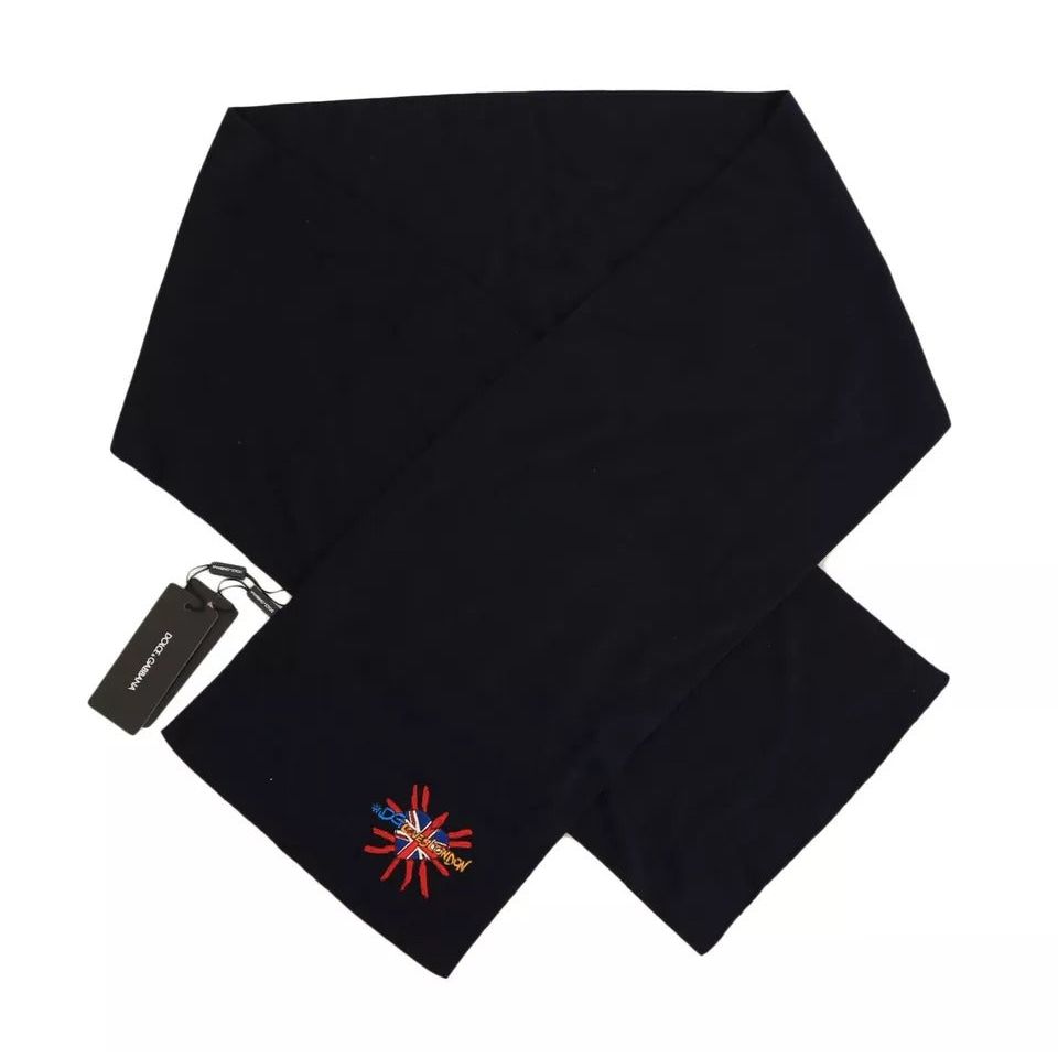 Dolce & Gabbana Blue Wool #DGLovesLondon Shawl Scarf MS2294