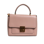 Michael Kors Pink Leather Logo Plaque Crossbody MINDY Satchel Bag MK5010