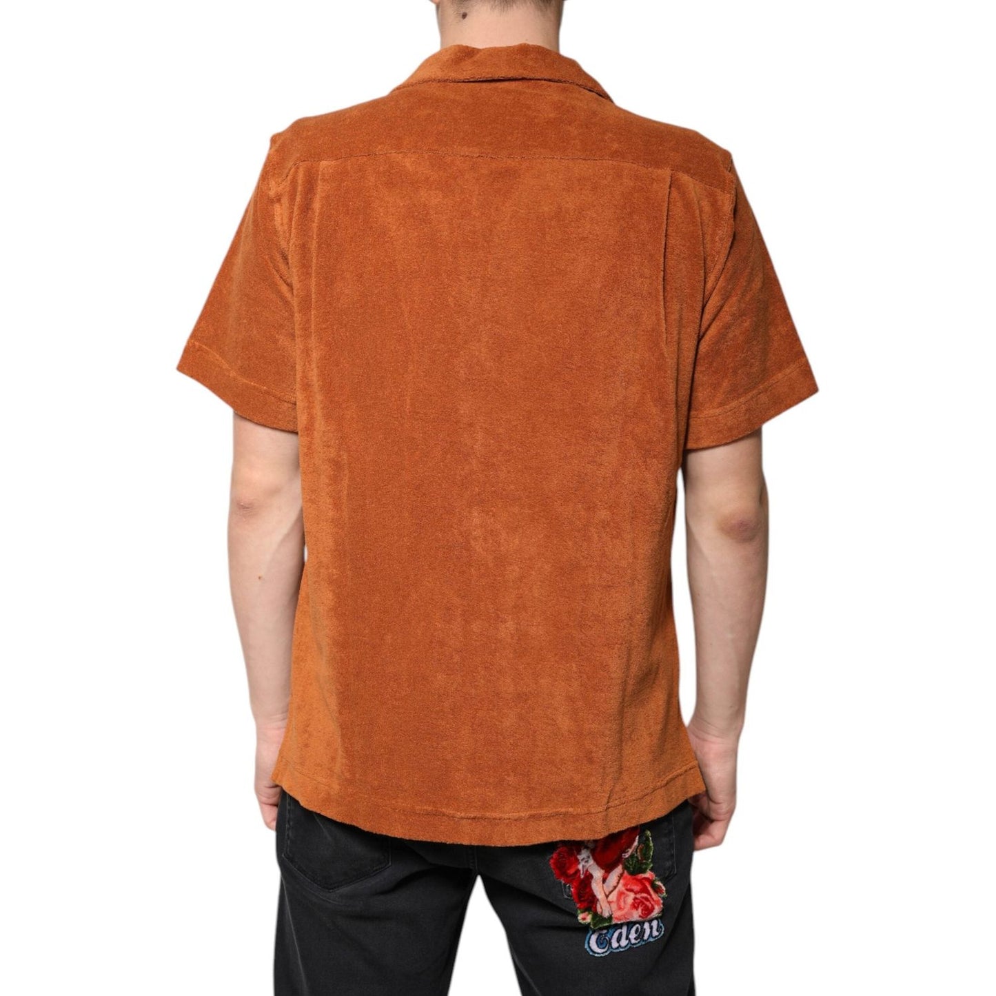 Dolce & Gabbana Hazel Cotton Velvet Button Down Collared Shirt TSH87542-38