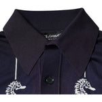 Dolce & Gabbana Dark Blue Sea Horse Collared Polo T-shirt TSH87695-48