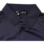 Dolce & Gabbana Blue Silk Collared Short Sleeves Polo T-shirt TSH87741-48