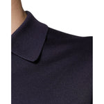 Dolce & Gabbana Blue Silk Collared Short Sleeves Polo T-shirt TSH87778-48