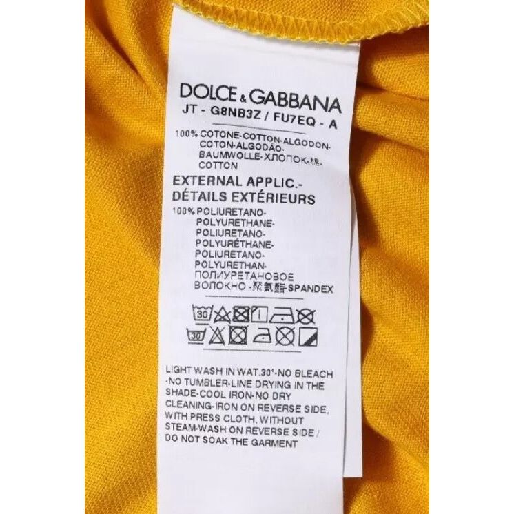 Dolce & Gabbana Dark Yellow Logo Crew Neck Short Sleeves T-shirt TSH87797-46