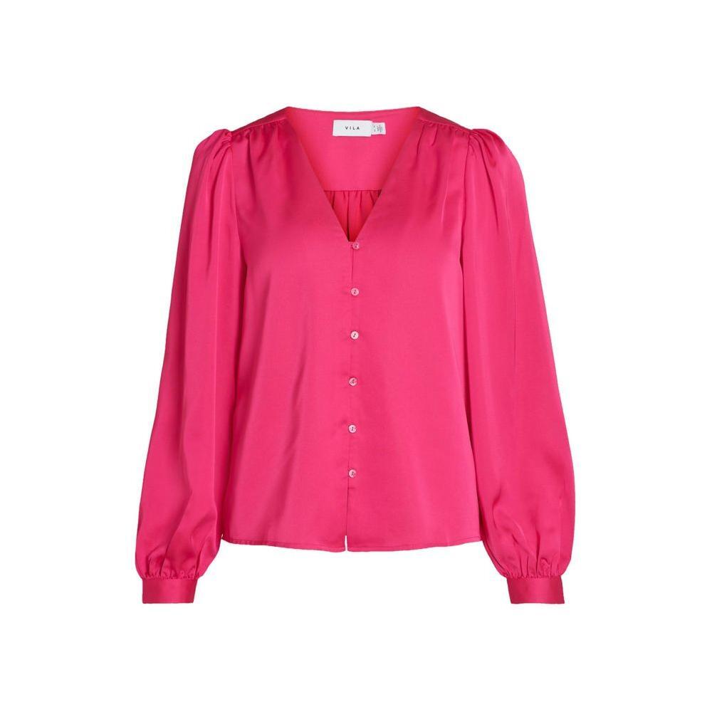 Vila Clothes Pink Polyester Blouse VI-10437200134-IT36|XXS