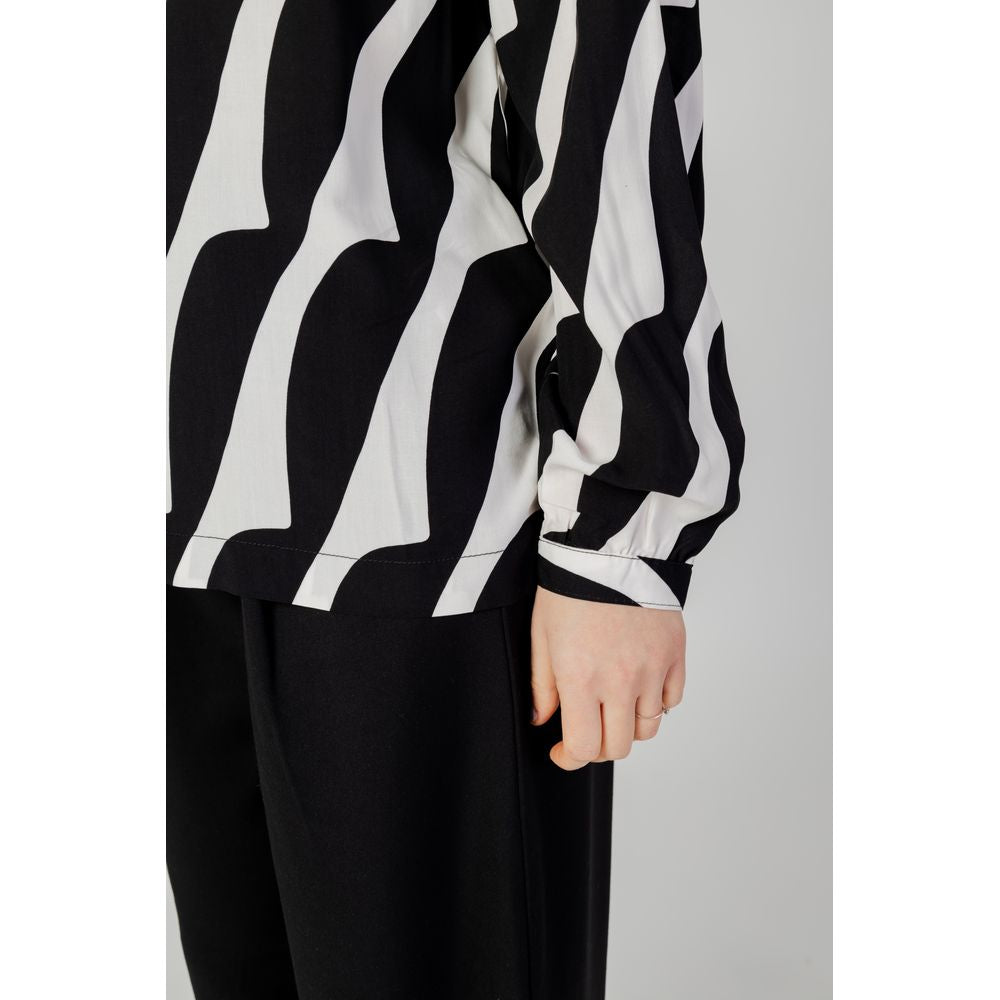 Street One Black Viscose Blouse ST-13475300009-IT36|XXS