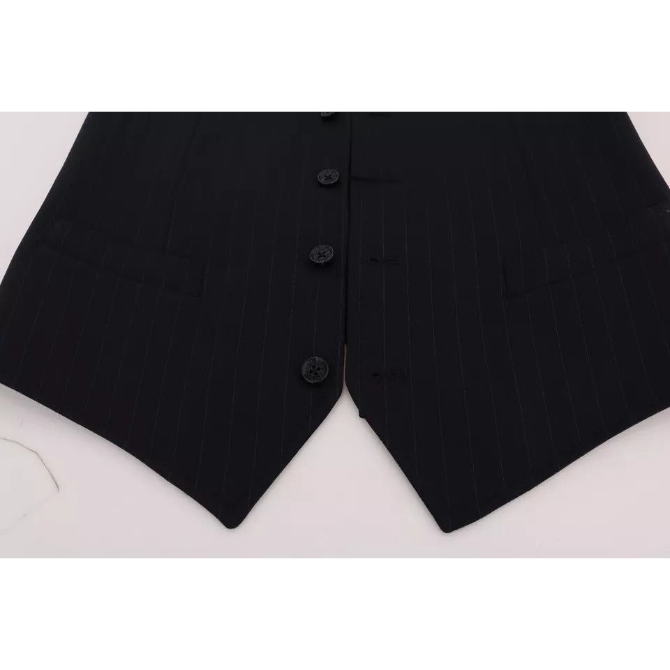 Dolce & Gabbana Blue Waistcoat Wool Stretch STAFF Vest SIG60371-54