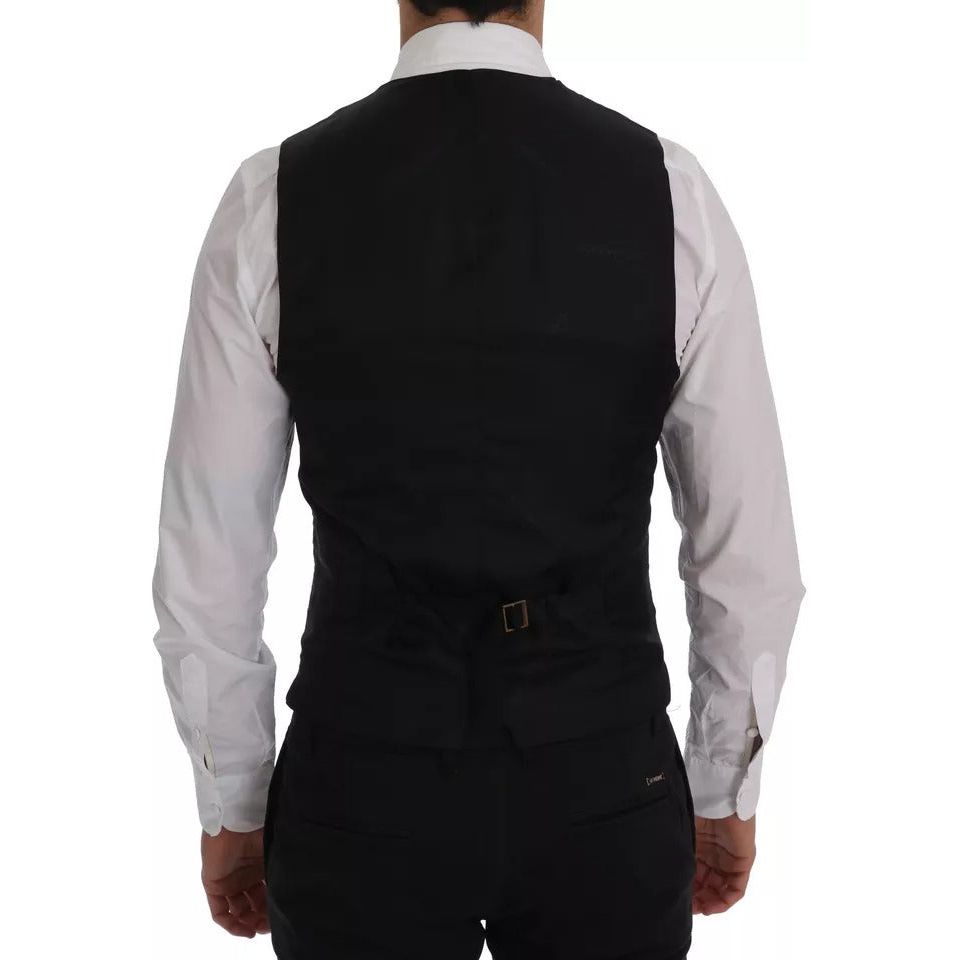 Dolce & Gabbana Blue Waistcoat Wool Stretch STAFF Vest SIG60371-54