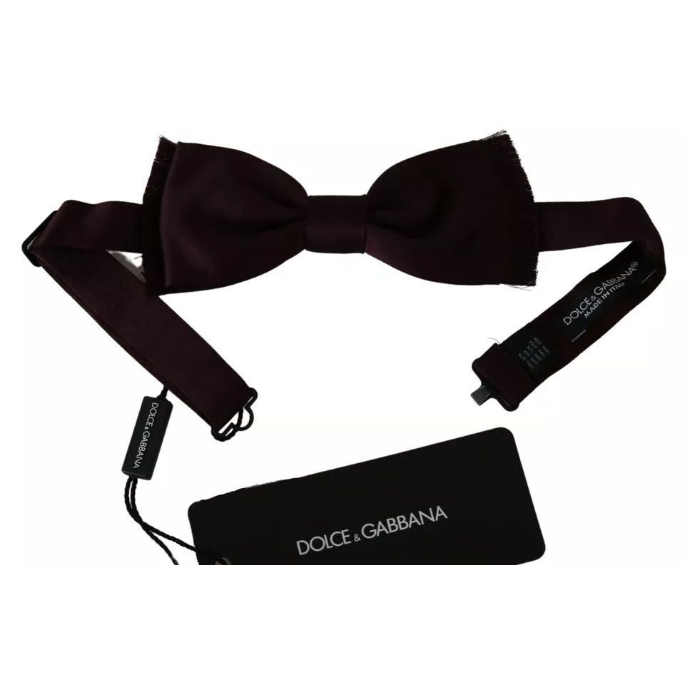 Dolce & Gabbana Bordeaux Red Silk Solid Classic Bowtie
