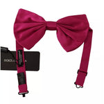 Dolce & Gabbana Pink Silk Adjustable Neck Bow Tie Men FT3515