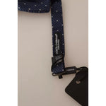 Dolce & Gabbana Blue Patterned Silk Adjustable Neck Bow Tie Men FT3519