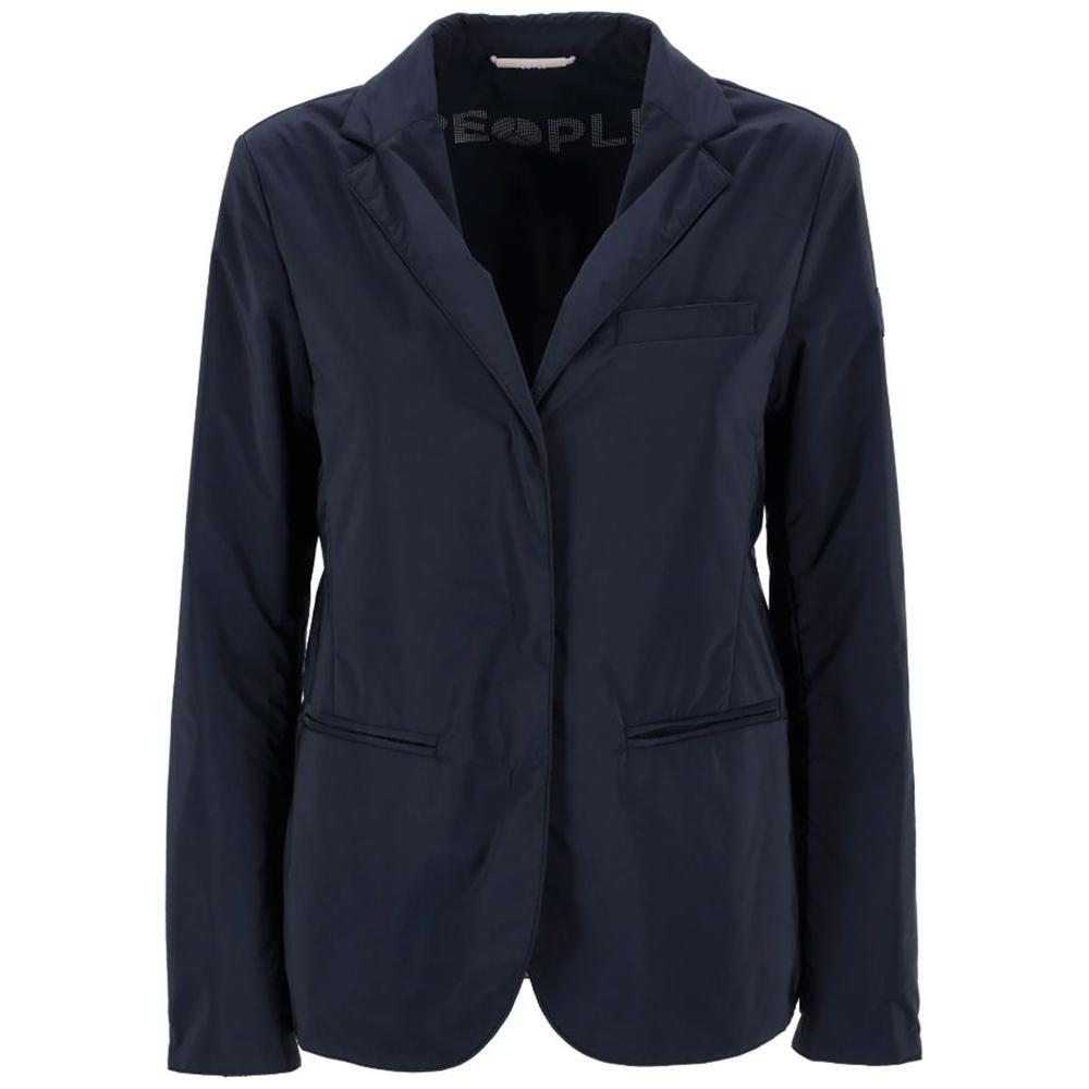 People Of Shibuya Blue Polyester Jackets & Coat PE-14551-IT40|S