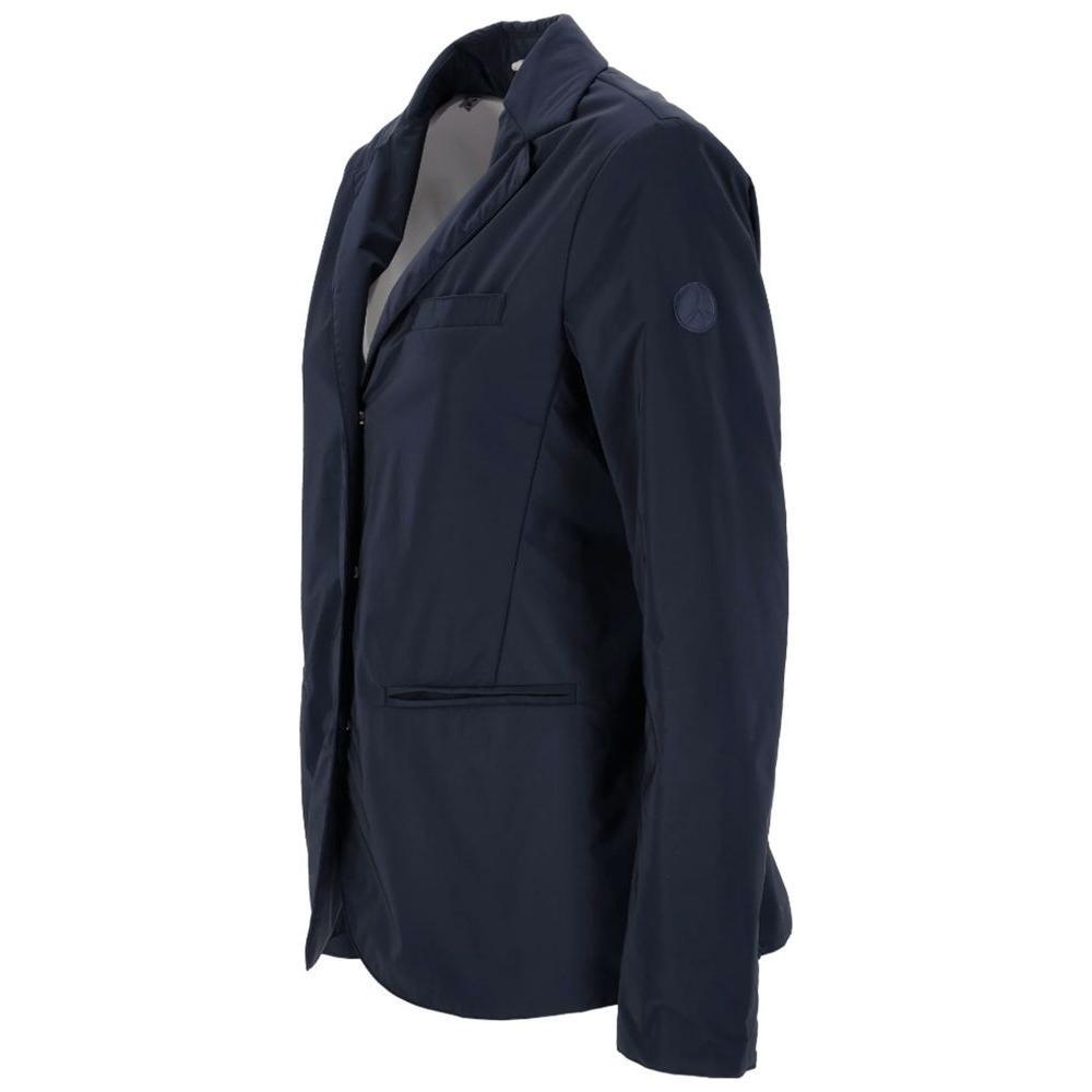 People Of Shibuya Blue Polyester Jackets & Coat PE-14551-IT40|S