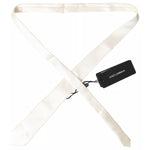 Dolce & Gabbana Off White Satin Silk Classic Men Necktie KRA3250
