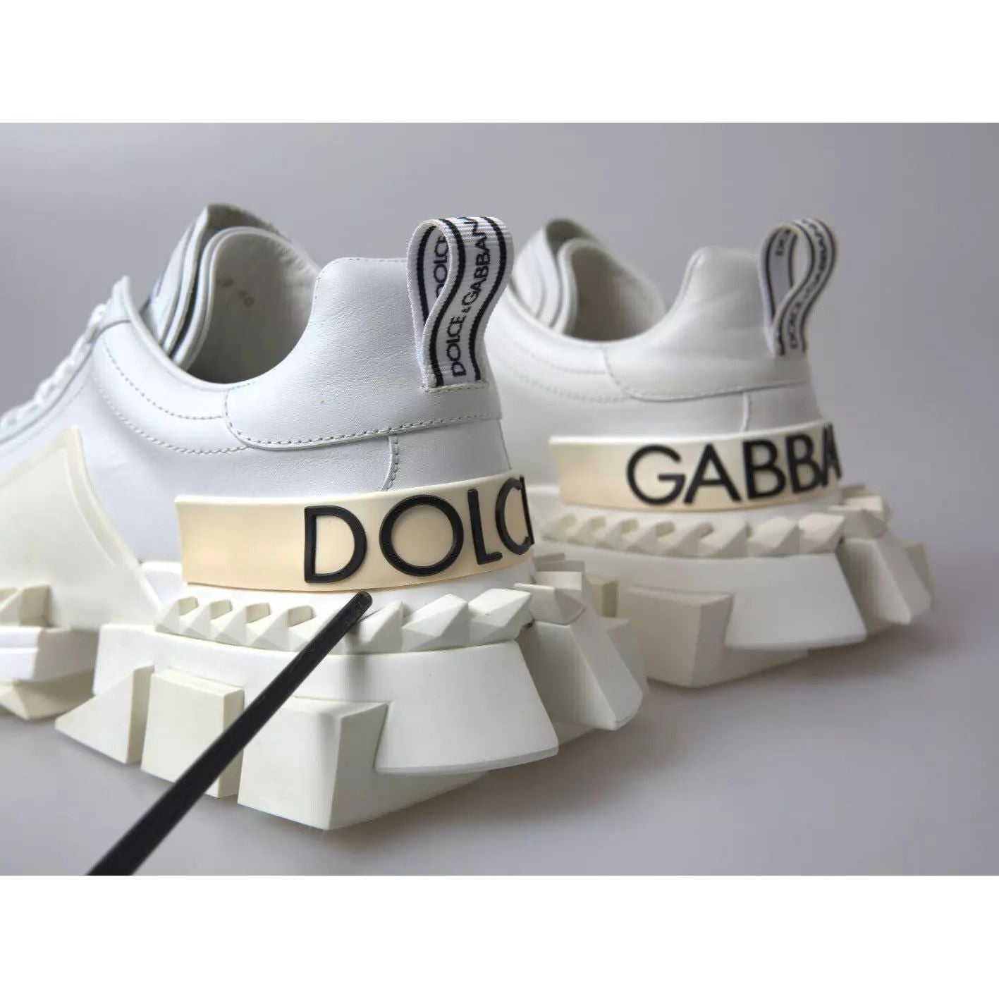 Dolce & Gabbana White Leather Super Queen Women Sneakers LA10432-34