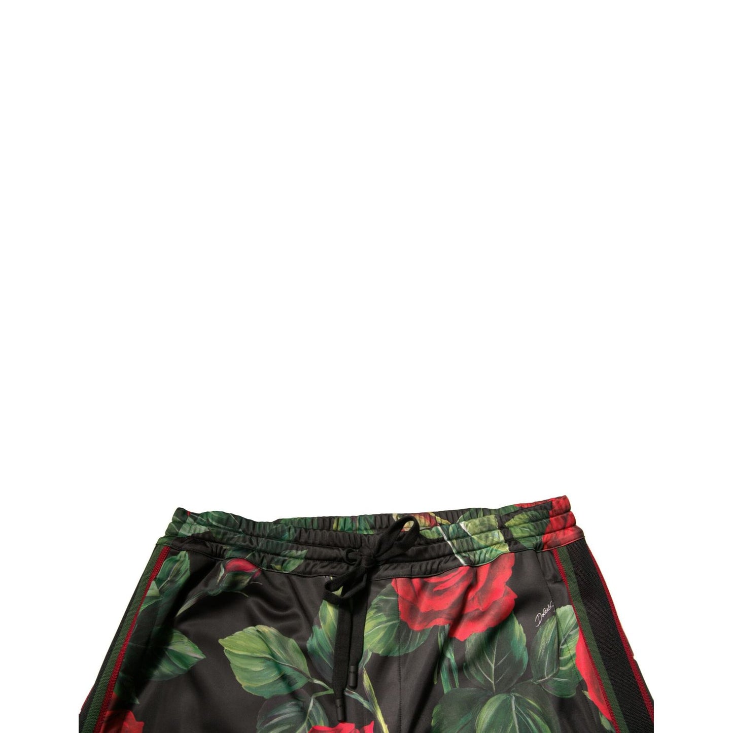 Dolce & Gabbana Black Floral Polyester Jogger Sweatpants Pants Dolce & Gabbana