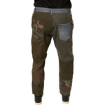 Dolce & Gabbana Blue Tattered Straight Cropped Denim Jeans PAN75705-48