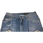 Dolce & Gabbana Blue Tattered Straight Cropped Denim Jeans PAN75705-48