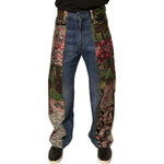 Dolce & Gabbana Blue Patchwork Cotton Straight Denim Jeans PAN75707-44
