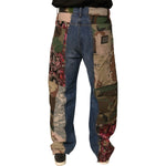 Dolce & Gabbana Blue Patchwork Cotton Straight Denim Jeans PAN75707-44