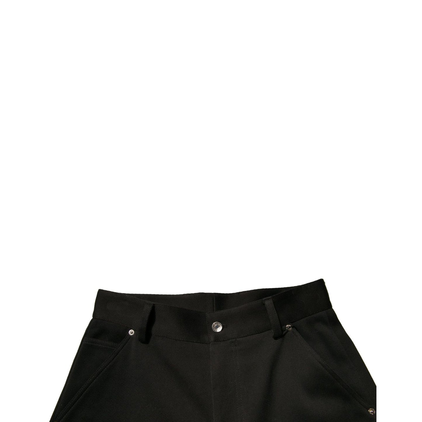 Dolce & Gabbana Black Cotton Mid Waist Cropped Pants Dolce & Gabbana