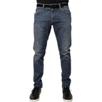 Dolce & Gabbana Blue Logo Plaque Cotton Skinny Denim Jeans PAN75930-54