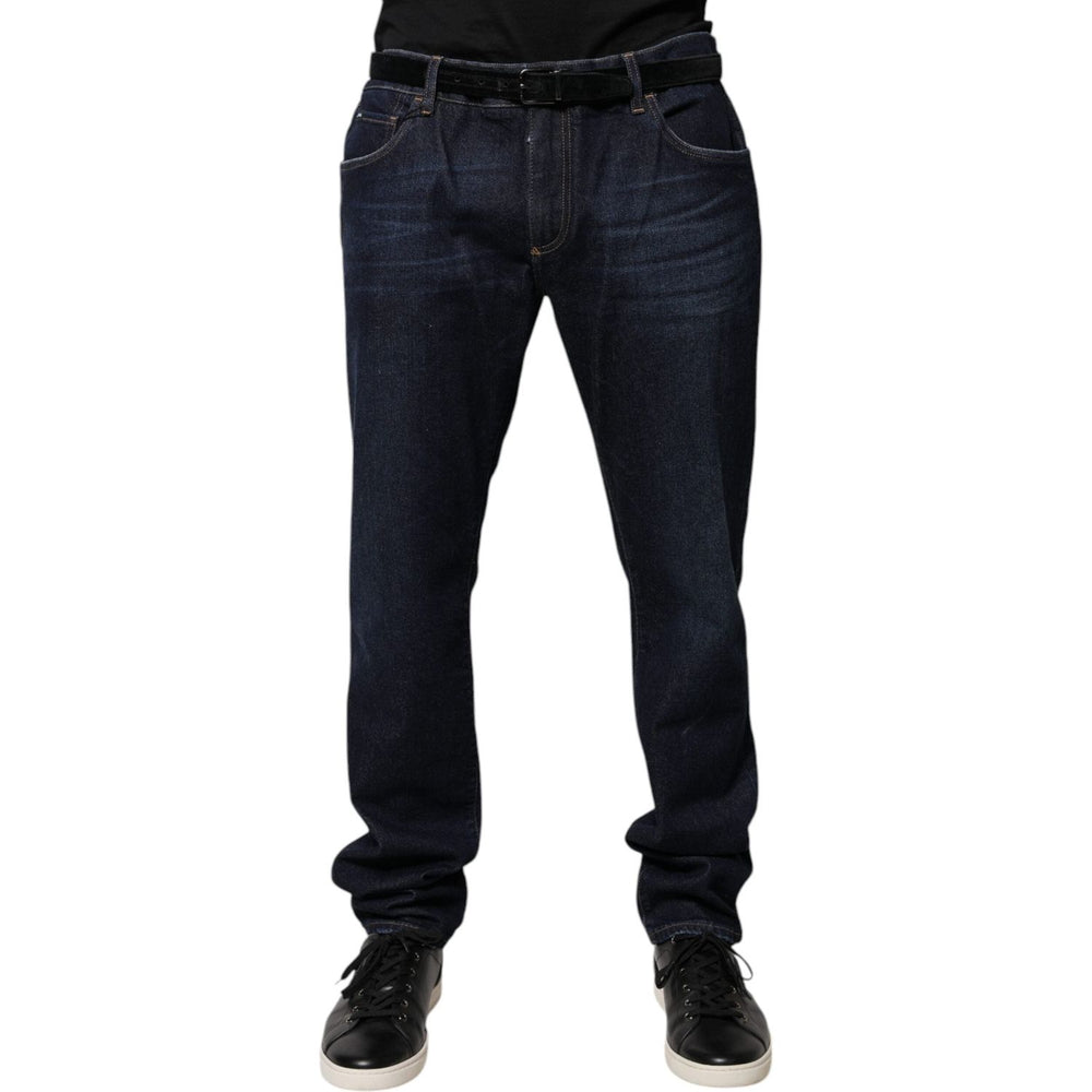 Dolce & Gabbana Dark Blue Cotton Skinny Denim Jeans PAN75931-58