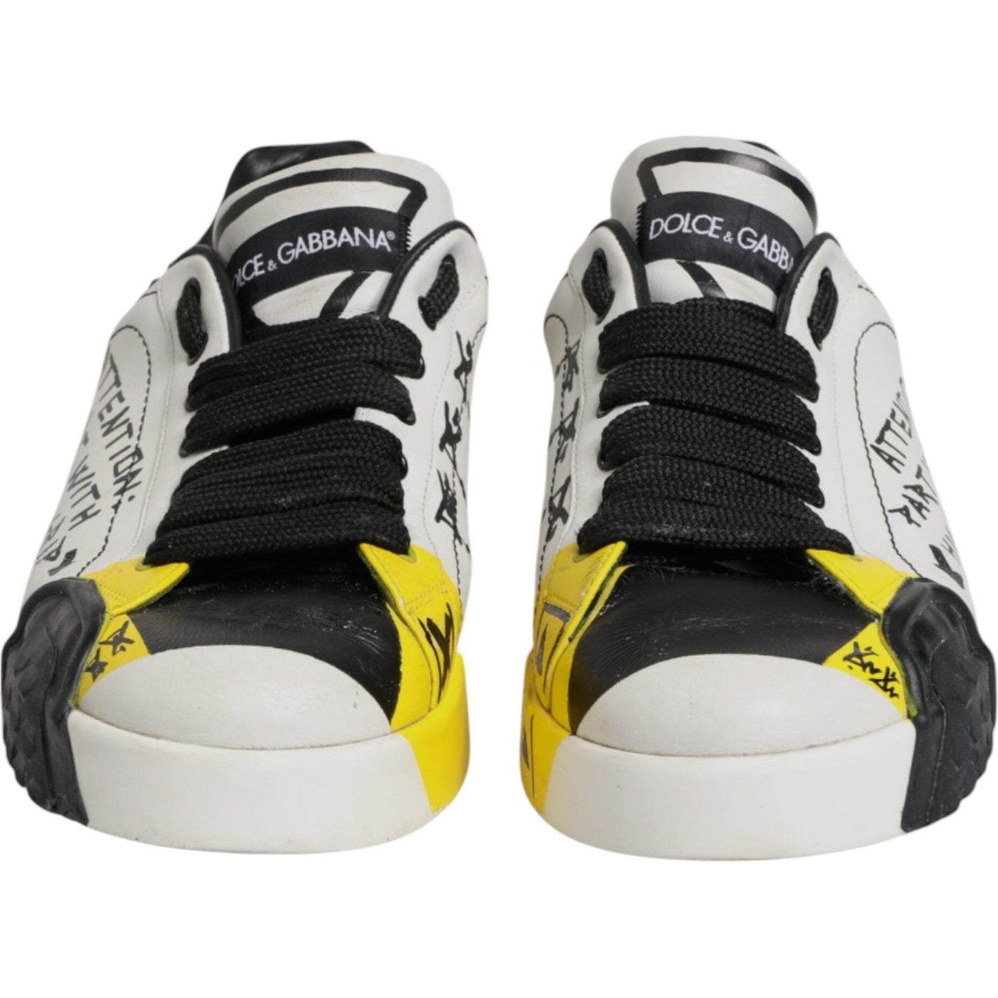 Dolce & Gabbana Multicolor Lettering Portofino Sneakers Shoes MV6690-44