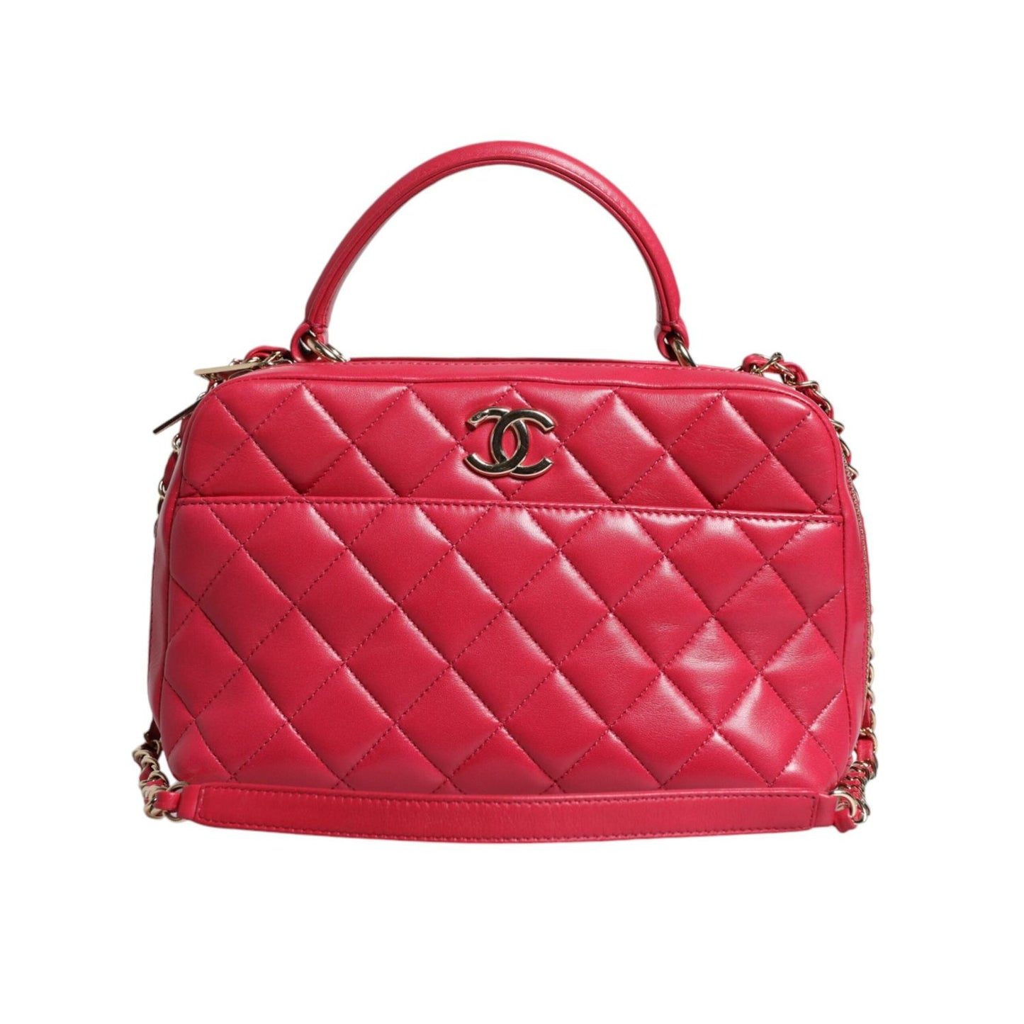 Chanel Pink Seal Matelasse Chain CC Lamb Skin Leather Bag CHA95