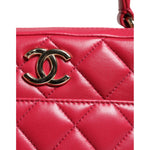 Chanel Pink Seal Matelasse Chain CC Lamb Skin Leather Bag CHA95
