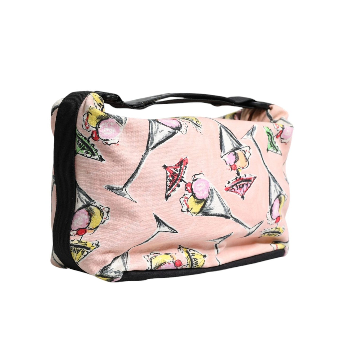 Chanel Pink Cruise Collection Parfait Canvas Printed Bag Purse CHA143