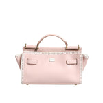 Dolce & Gabbana Light Pink Logo Plaque Soft Leather Strap Crossbody Bag BAG4009