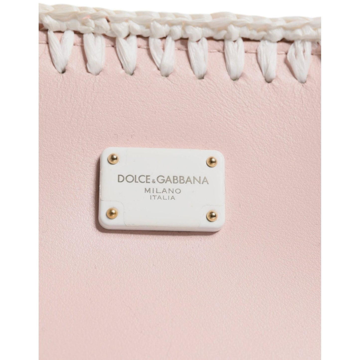 Dolce & Gabbana Light Pink Logo Plaque Soft Leather Strap Crossbody Bag BAG4009