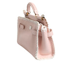 Dolce & Gabbana Light Pink Logo Plaque Soft Leather Strap Crossbody Bag BAG4009