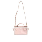 Dolce & Gabbana Light Pink Logo Plaque Soft Leather Strap Crossbody Bag BAG4009