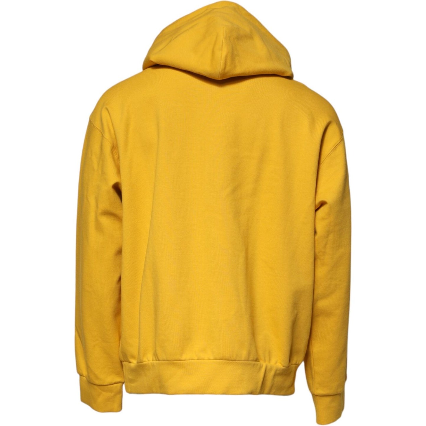 Dolce & Gabbana Yellow Logo Plaque Hooded Full Zip Sweater TSH90109-54