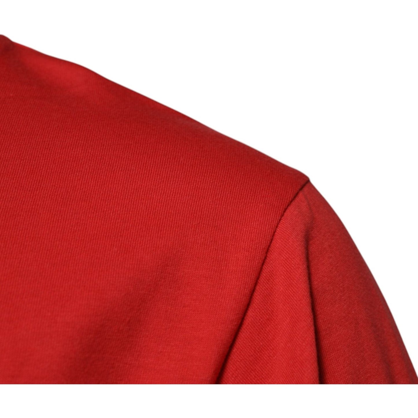 Dolce & Gabbana Red DG Logo Patch Cotton Crew Neck T-shirt TSH90066-46