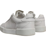 Dolce & Gabbana White Miami Leather Low Top Sneakers Shoes LA12387-38