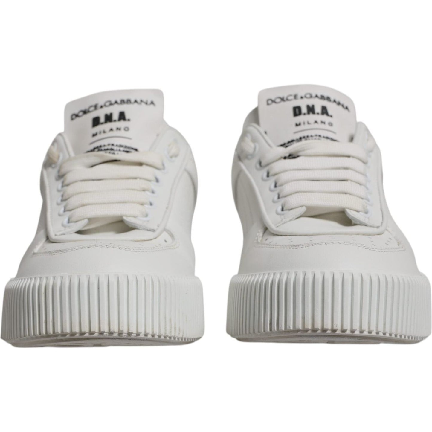 Dolce & Gabbana White Miami Leather Low Top Sneakers Shoes LA12420-36
