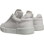 Dolce & Gabbana White Miami Leather Low Top Sneakers Shoes LA12420-36