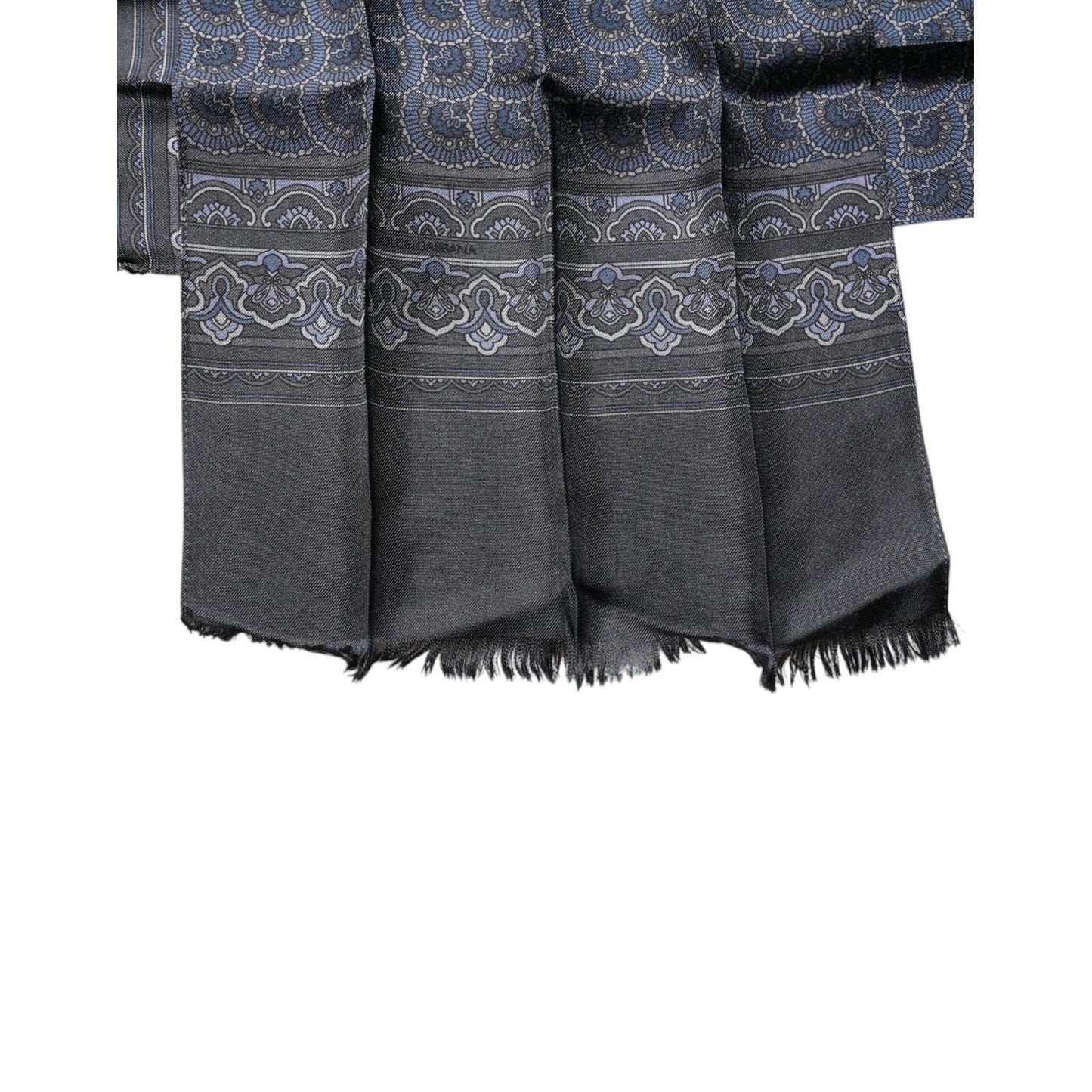 Dolce & Gabbana Dark Blue Fantasy Silk Neck Wrap Shawl Scarf MS7280