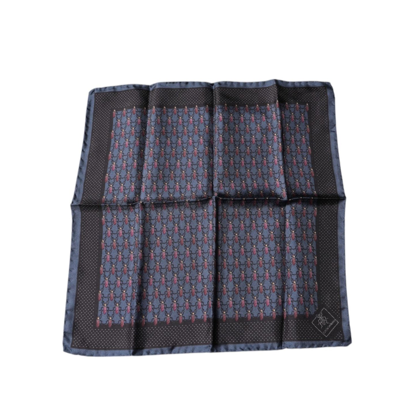 Dolce & Gabbana Dark Blue Beetle Square Handkerchief Scarf MS7289