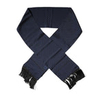 Dolce & Gabbana Dark Blue Fantasy Fringes Neck Wrap Scarf MS7423