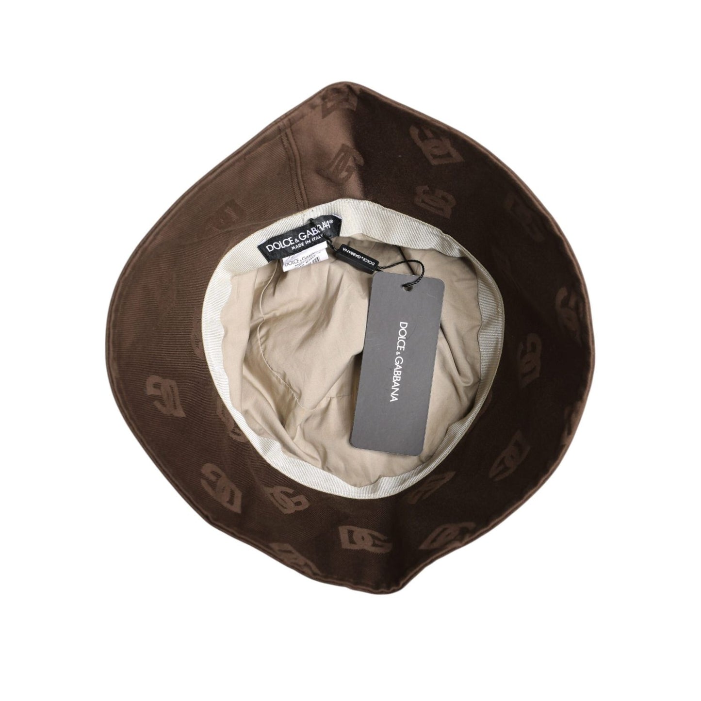 Dolce & Gabbana Brown Logo Monogram Cotton Bucket Cap Dolce & Gabbana
